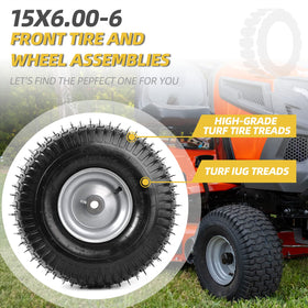 AR-PRO offset hub 3in front wheel with 3/4in bushings enables easy swap on compatible mowers
