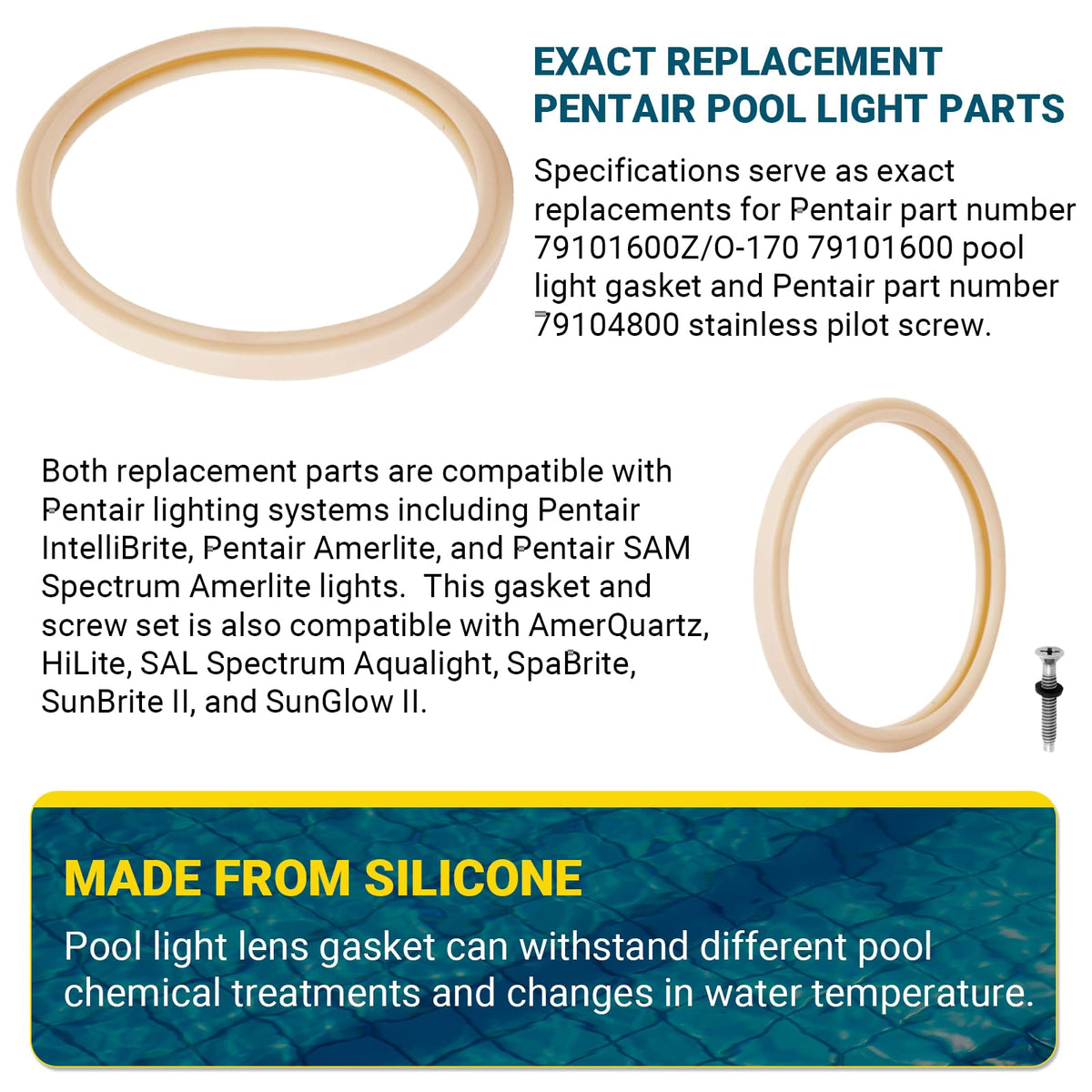 AR-PRO OEM replacement parts for Pentair lights offer reliable compatibility.