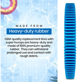 Premium rubber construction helps resist wear and extend cleaner operation.