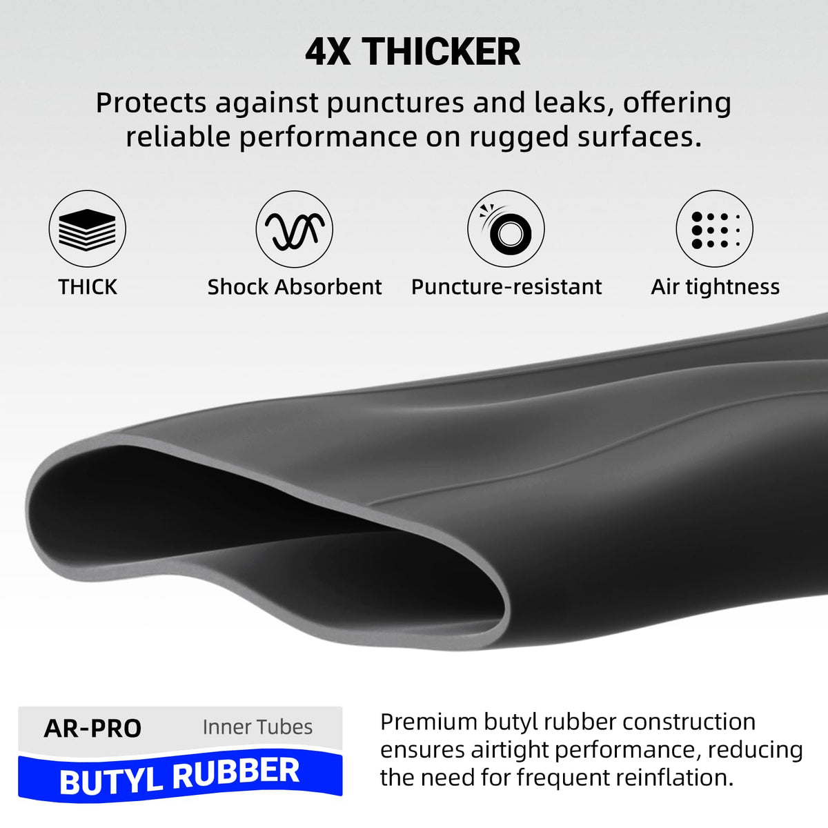 AR-PRO 23x8.50-12 inner tube side view, versatile replacement option