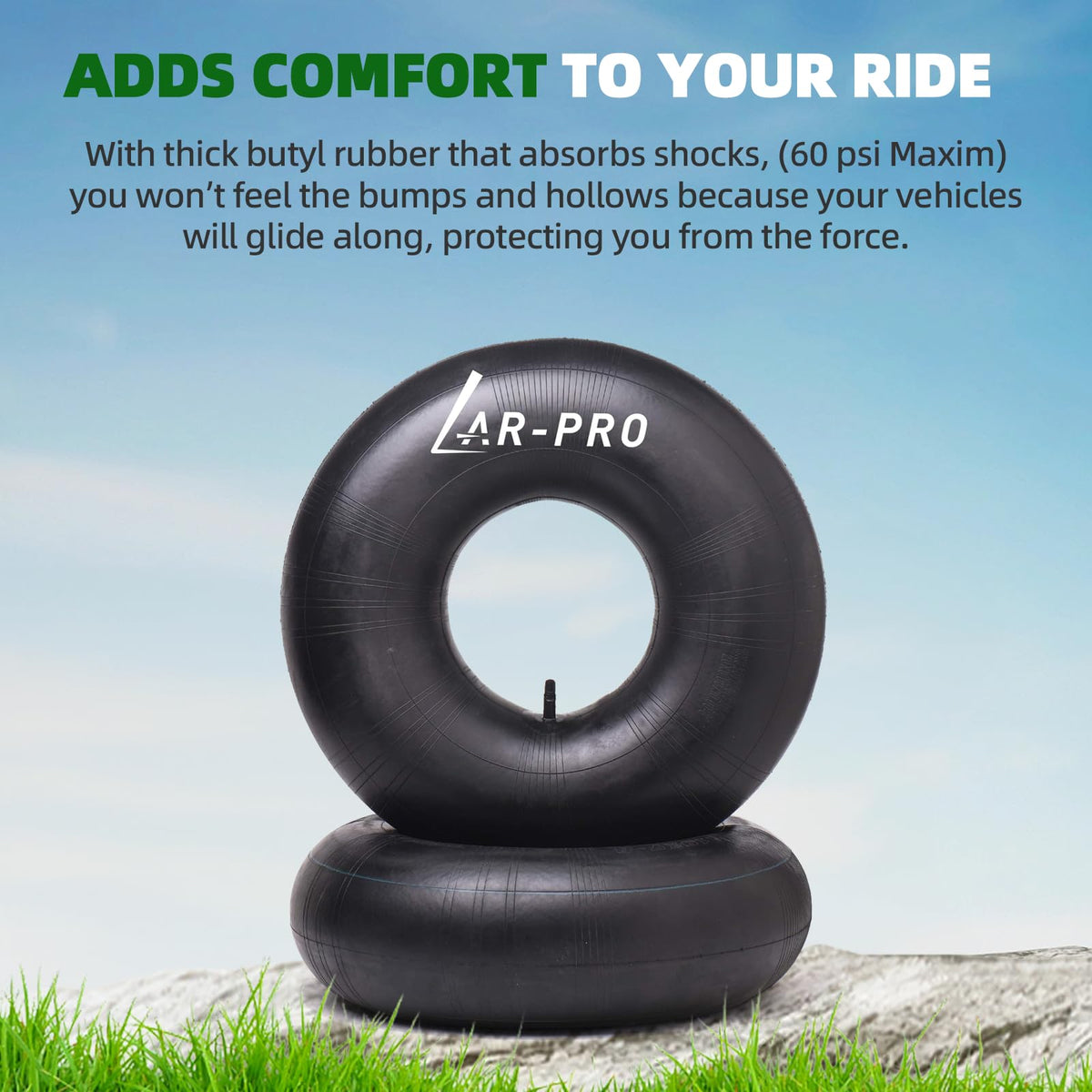 AR-PRO sealed puncture protection illustrated for safe, immediate airtight closure.