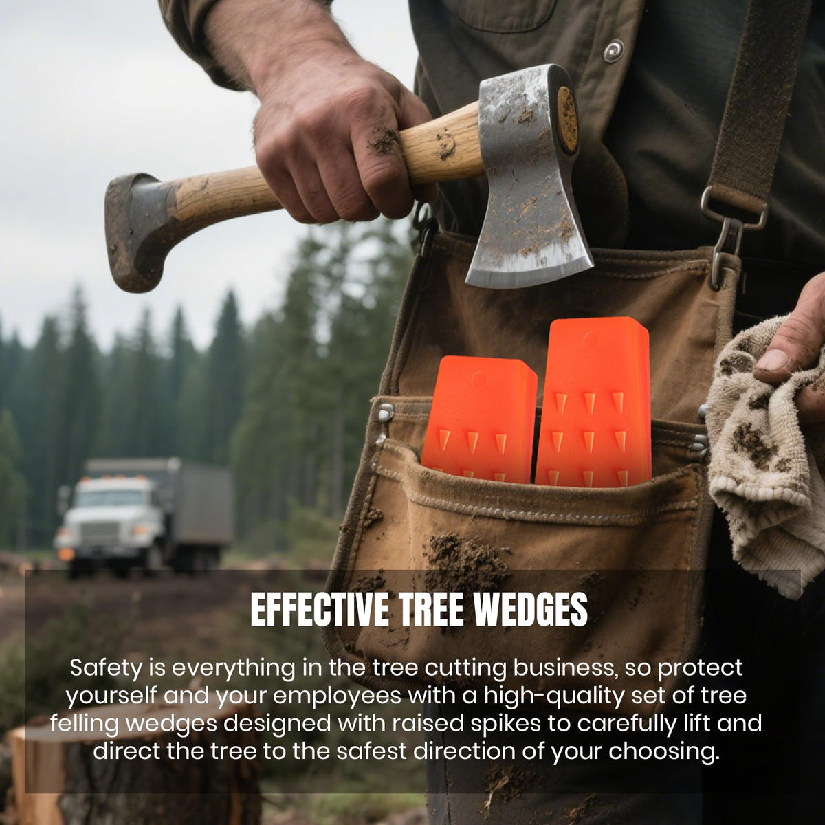 AR-PRO six felling dogs stabilize the tree during felling.