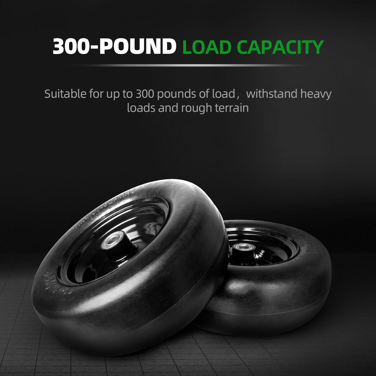 AR-PRO solid polyurethane tire with tread delivers steady traction