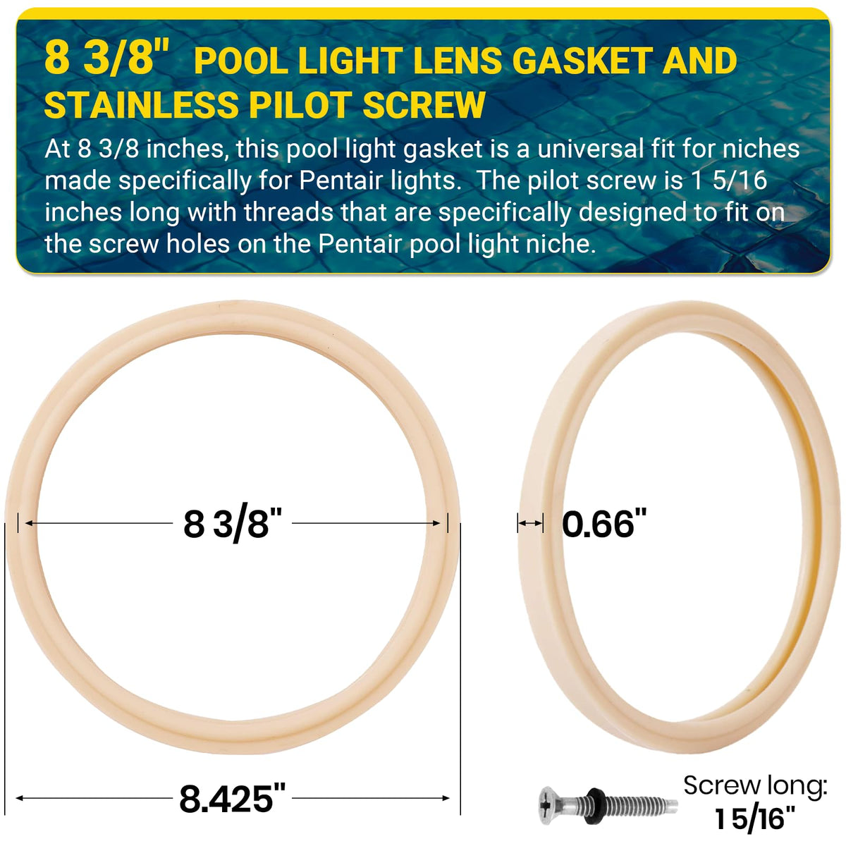 AR-PRO stainless pilot screw 1-5/16 inch ensures secure, corrosion-resistant fit.
