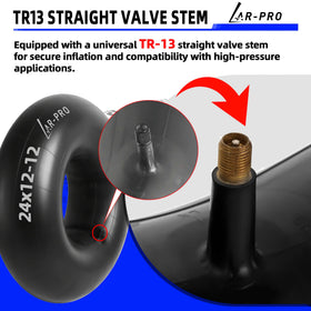 AR-PRO TR13 straight valve stem close-up ensuring stable inflation.