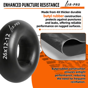 AR-PRO inner tube maintains airtight performance under rugged use.