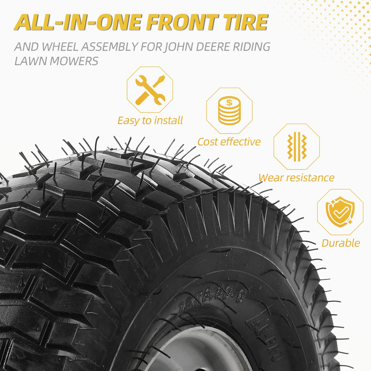 AR-PRO turf tread design minimizes grass disturbance for lawns and delicate surfaces