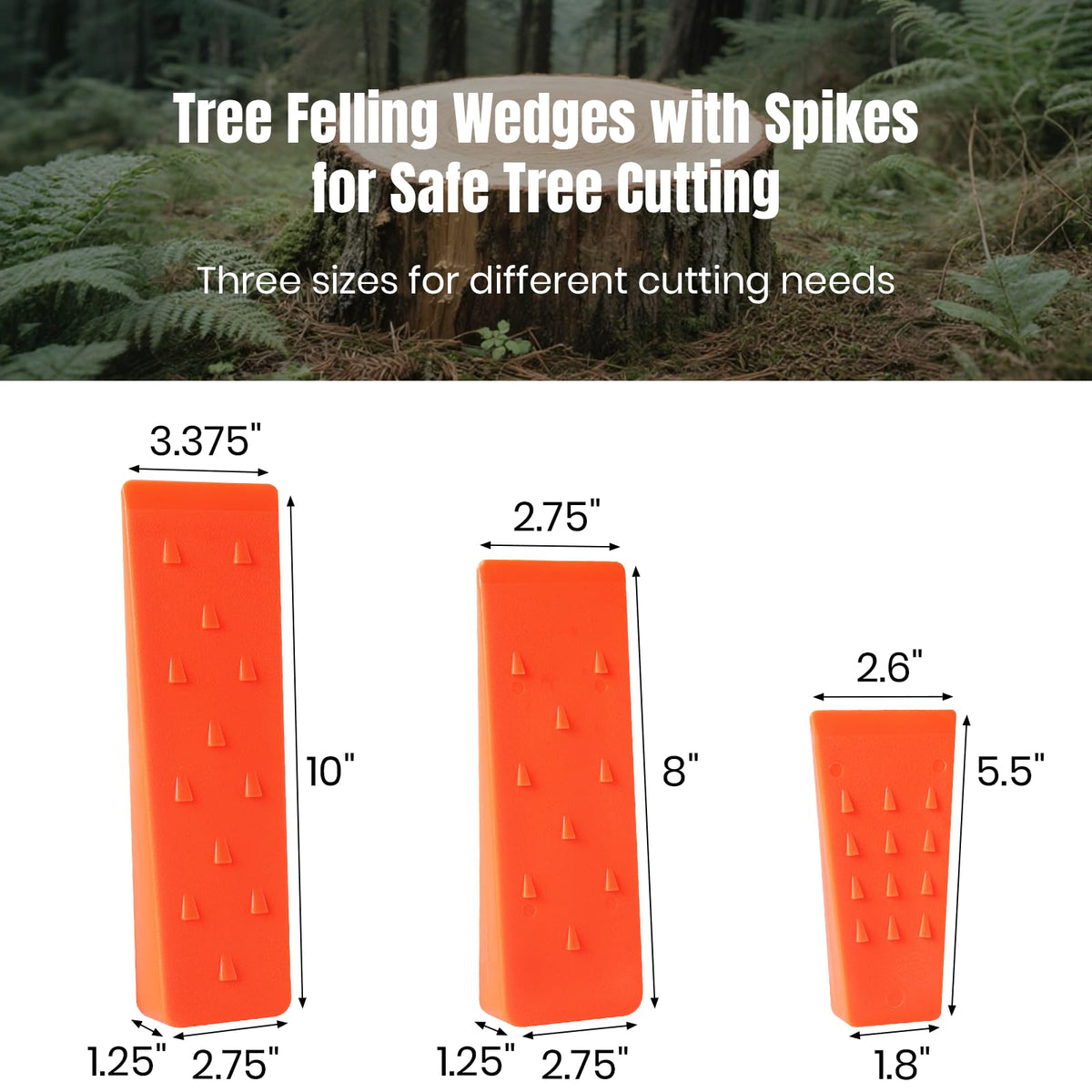 AR-PRO wedges close-up shows raised spikes gripping a stump for stability.