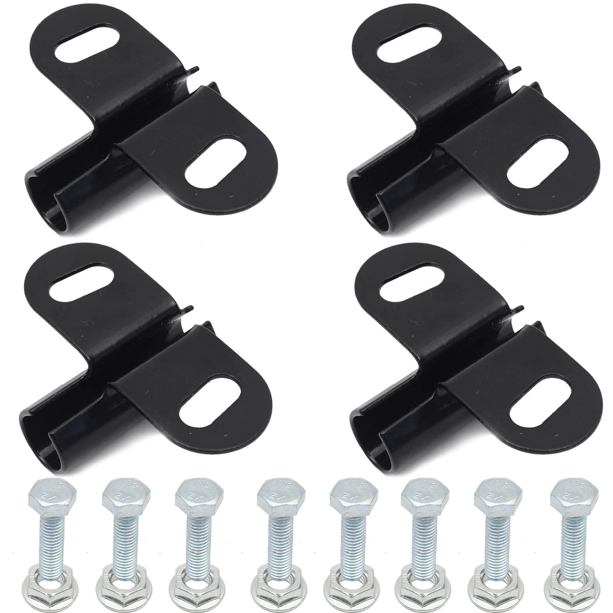 AR-PRO wheelbarrow axle bracket set closeup for durable performance.