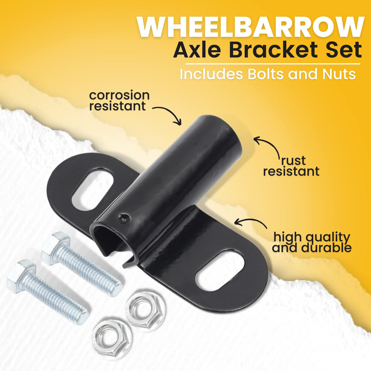 AR-PRO wheelbarrow bracket dimensions 3.27 by 2.17 inches for precise mounting.