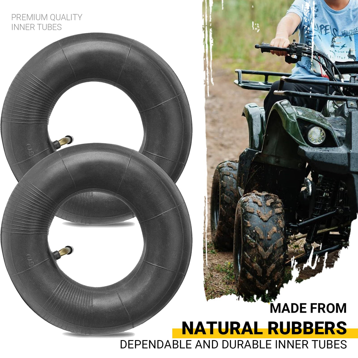 AR-PRO wheelbarrow inner tube with bent valve stem for easy inflation