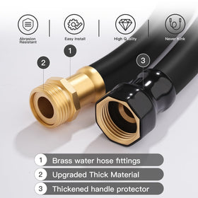 ARBUTUS 600psi burst-tested hose with durable fittings.