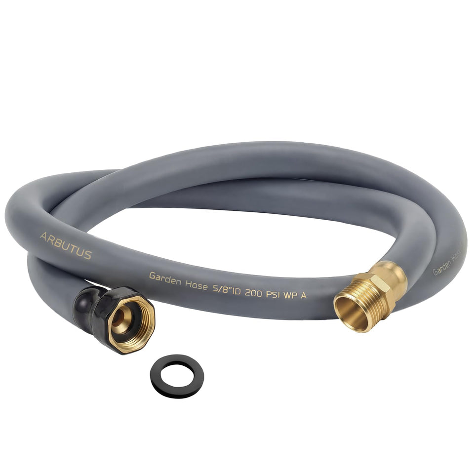 ARBUTUS garden hose 58-inch brass connector for leak-free outdoor watering and durability.