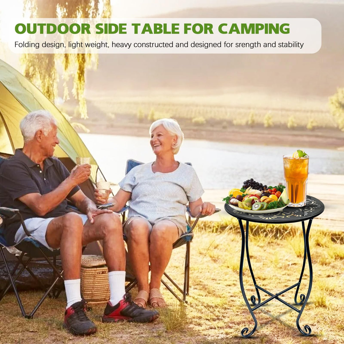 Arbuxzuy 120-lb capacity round table sturdy surface for heavier pots