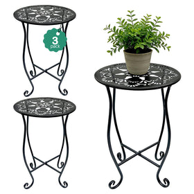 Arbuxzuy flower-pattern plant table showing outdoor display for potted plants
