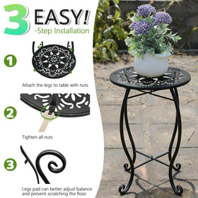 Arbuxzuy patio-use round table suitable for plants and decor outdoors