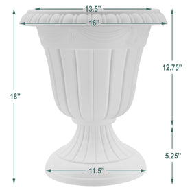 Arcadia Classic Urn durable plastic construction withstands weather and UV exposure.