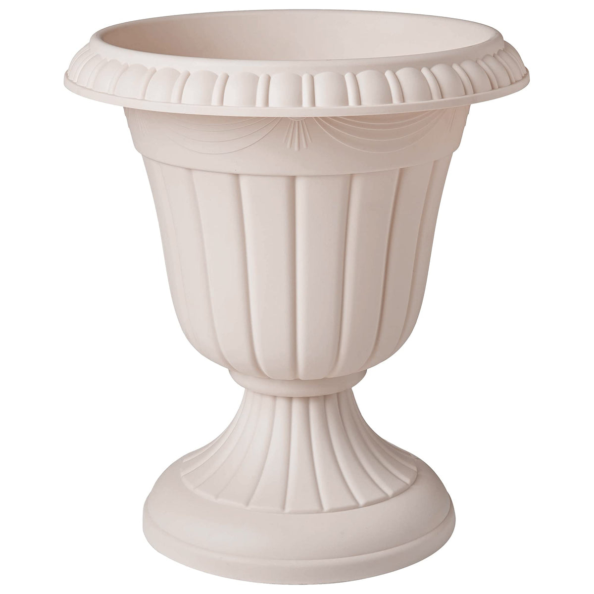 Classic fluted urn detail by Arcadia enhances indoor or outdoor displays.