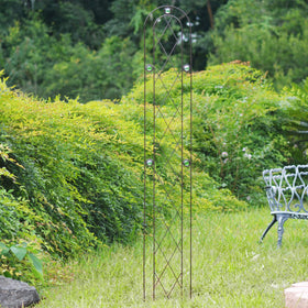 Arcadia TR03 arched trellis installed in a garden bed for vertical vine growth