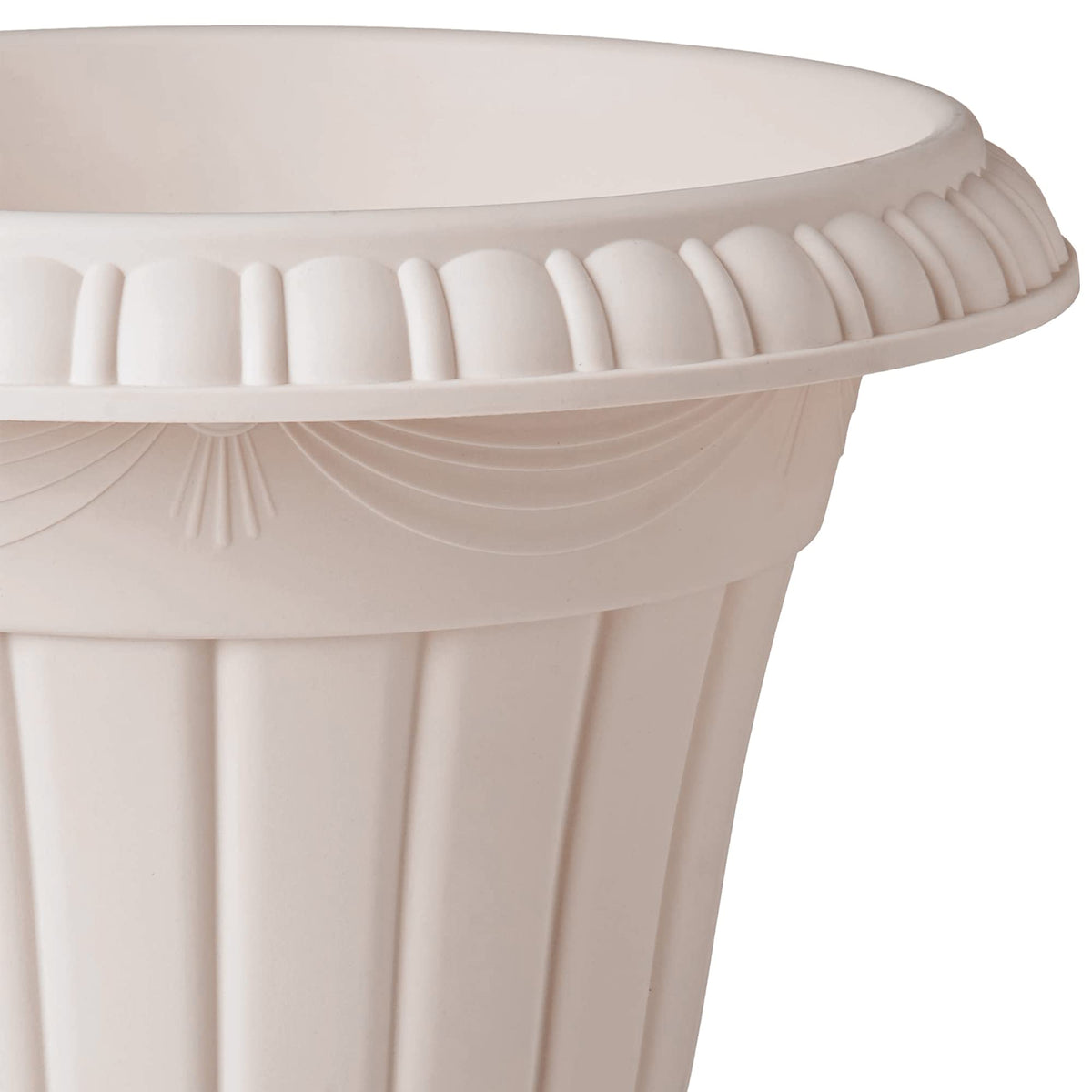 Arcadia two-piece pedestal urn presents a stately entryway or patio.