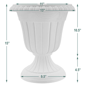 Arcadia PL10BK versatile urn supports seasonal floral displays throughout the year.