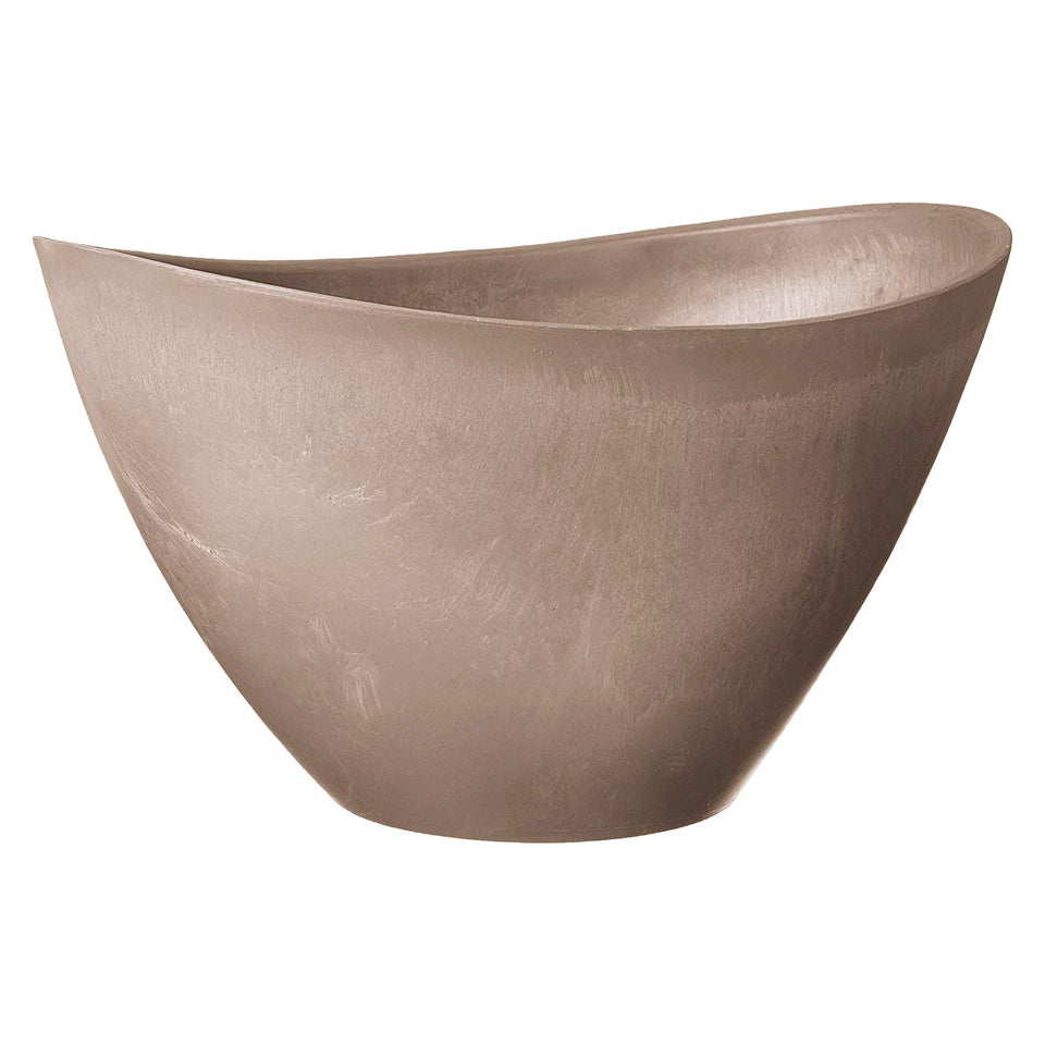Arcadia PSW 16-inch curved planter in taupe for stylish indoor and outdoor plants