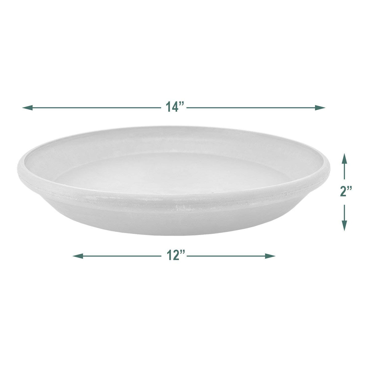 Arcadia PSW saucer Terra Cotta Marble in-use under plant on outdoor furniture