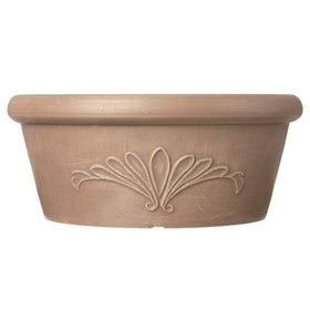 Arcadia PSW bulb pan shown with succulents and herbs, lightweight and weather resistant.