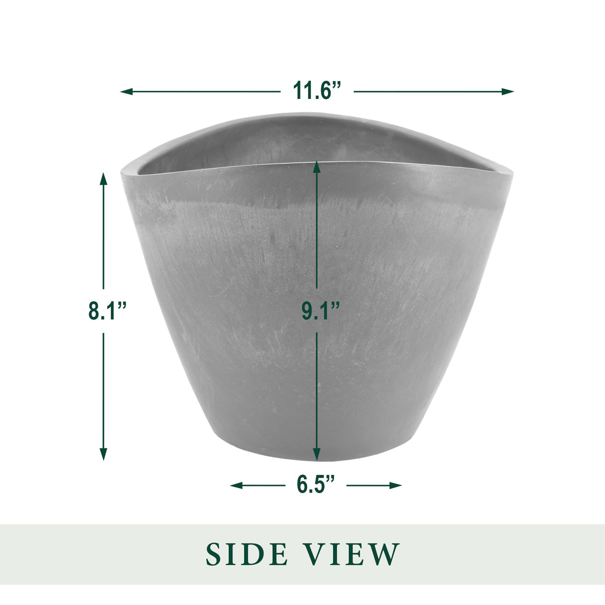 Unique artisan-like finish from recycled material blend in PSW planter