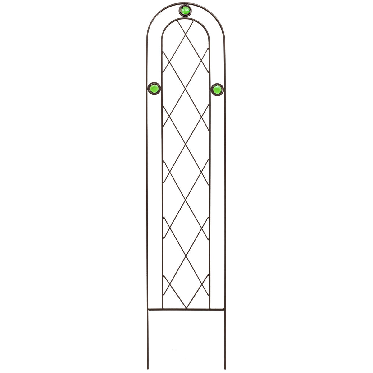 Arcadia TR01 arched trellis in black supports climbing plants with decorative elegance