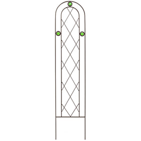 Arcadia TR01 arched trellis in black supports climbing plants with decorative elegance