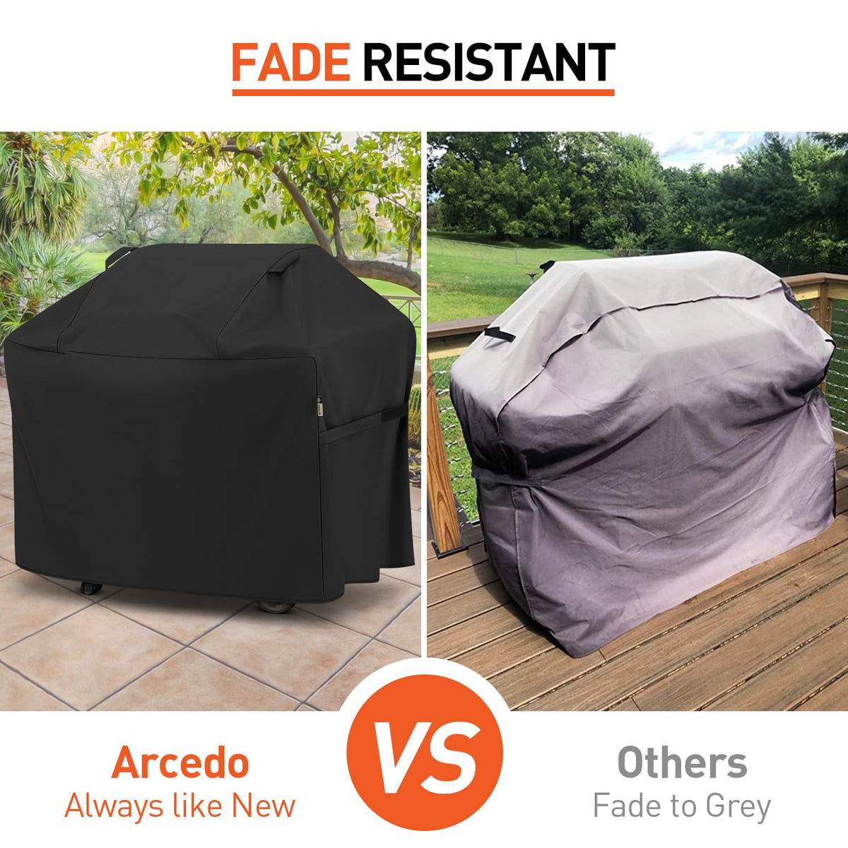 Arcedo BBQ Grill Cover UV fade-resistance extends color life.