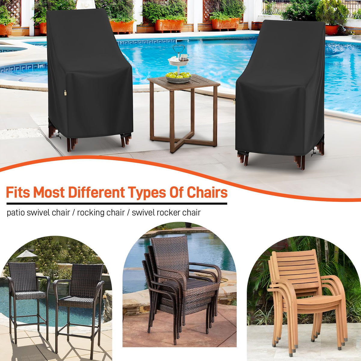 Arcedo fit up to 27W x 27D x 49H chairs.