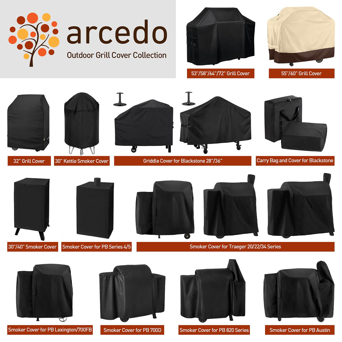 Arcedo easy clean grill cover cleans quickly with water and mild detergent.