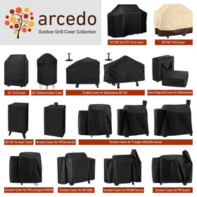 Arcedo easy clean grill cover cleans quickly with water and mild detergent.