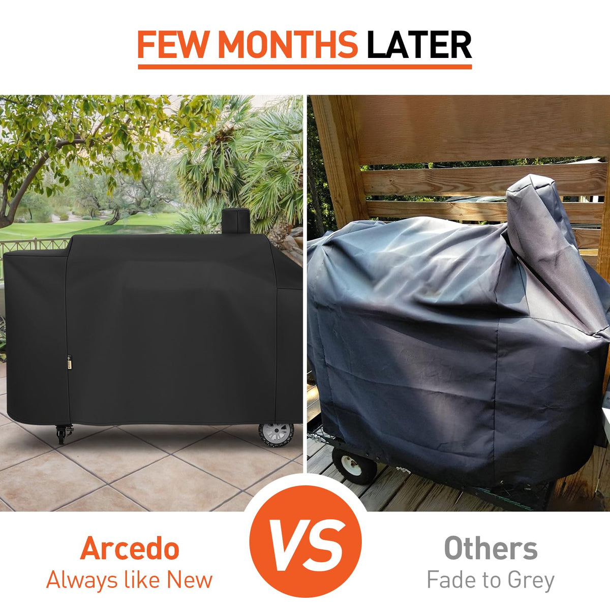 Arcedo fade-resistant fabric keeps the cover looking new in sunlight