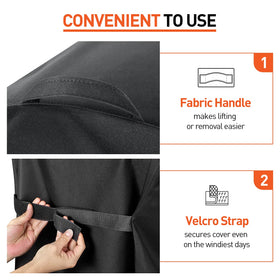 Arcedo cover features handles and Velcro straps for easy, secure placement.