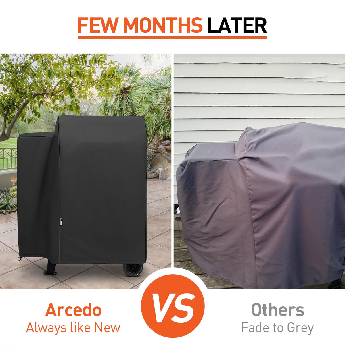 Arcedo grill cover for Pit Boss Pro 600 guards against UV fading and dust.