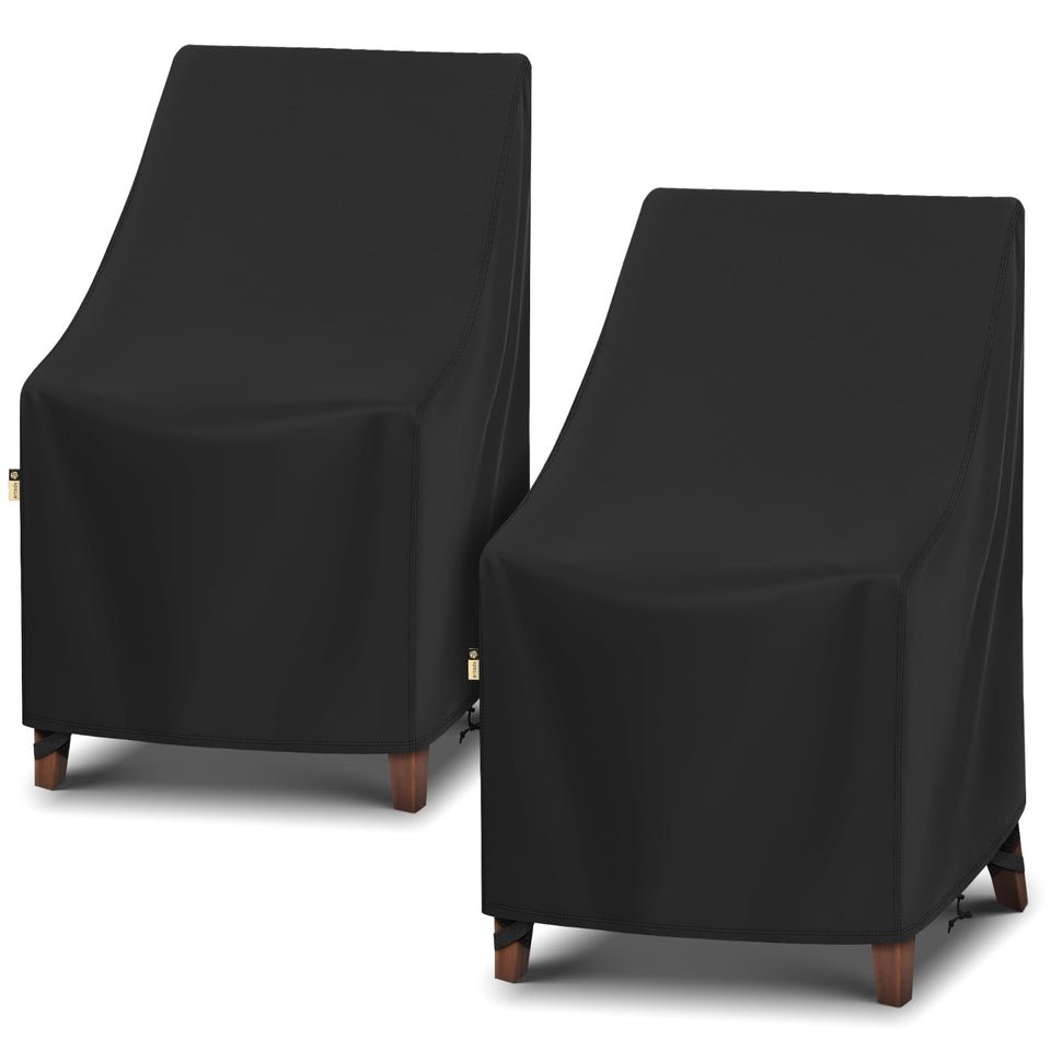 Arcedo high-back chair cover in a two-pack shields outdoor chairs from rain and sun.