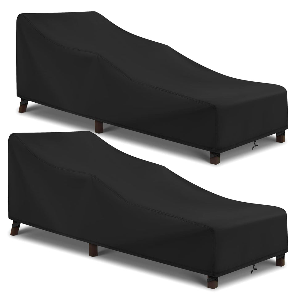 Arcedo outdoor chaise lounge cover in a two-pack protecting lounge chairs from sun and rain.