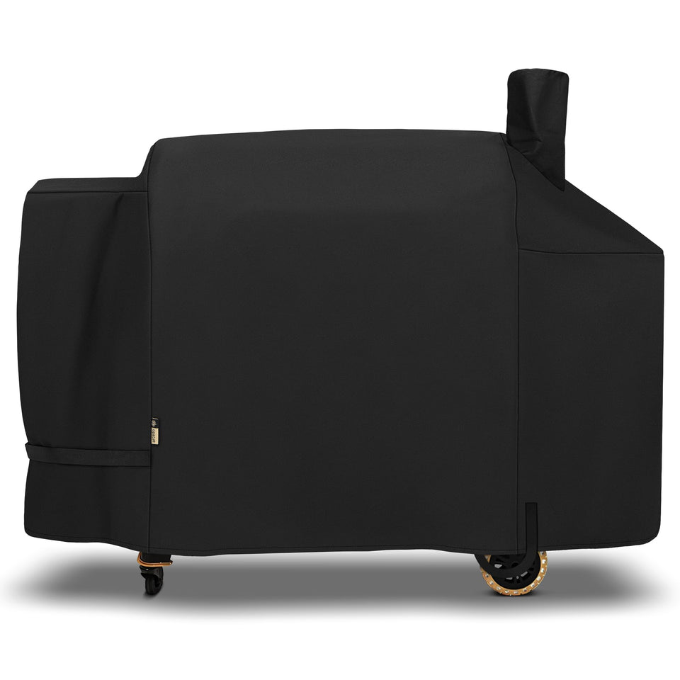 Arcedo pellet grill cover on Pit Boss Sportsman 1100/1600 protecting grill