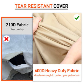 Arcedo quick‑release buckle strap locks cover in place on windy days