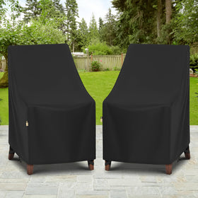 Arcedo two-chair cover set shown protecting outdoor dining area.