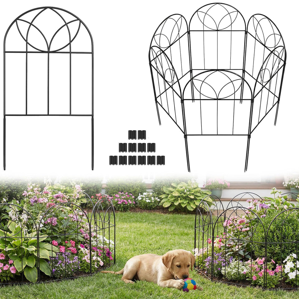 Arcticbird garden fence arch black panel 6pc for decorative borders