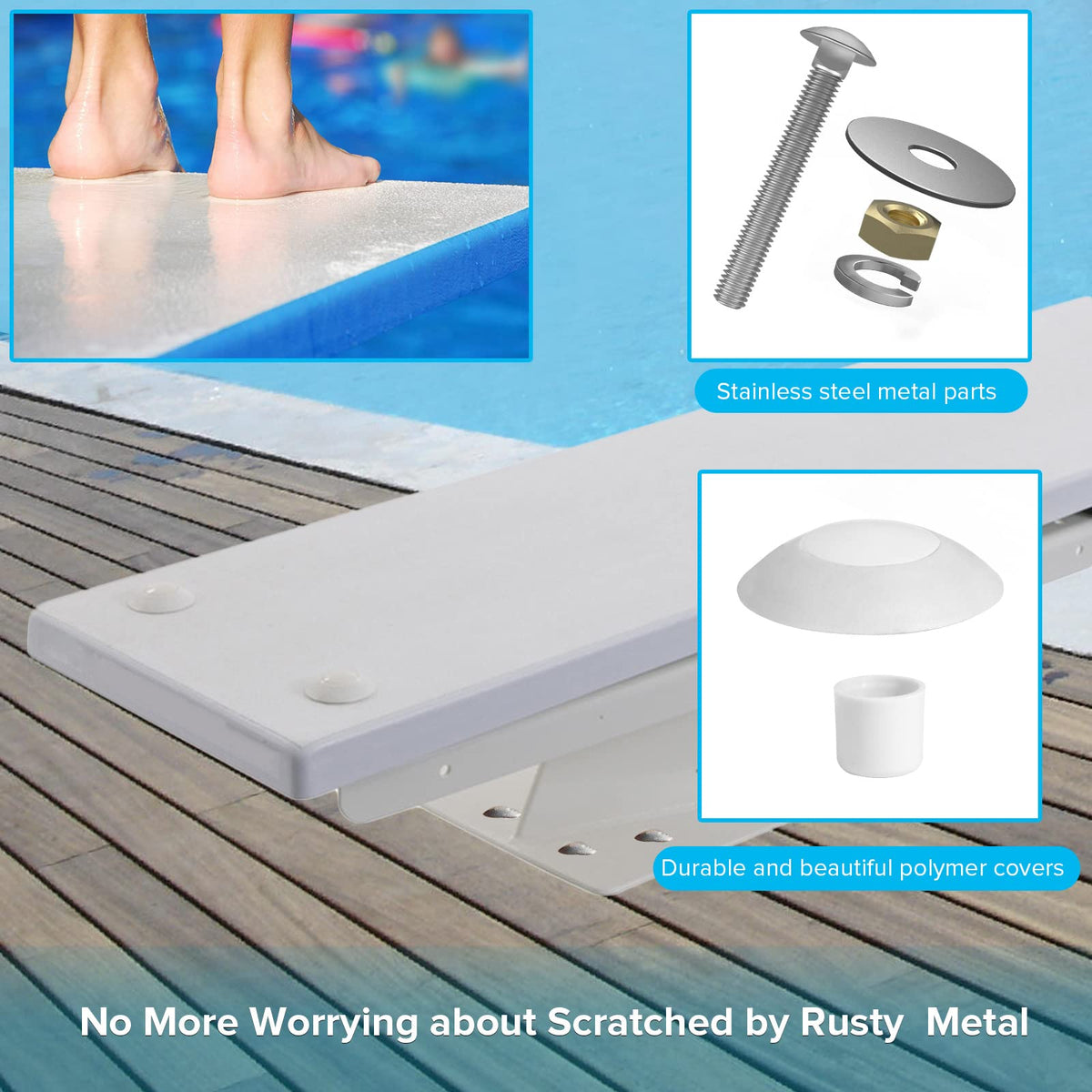 ArcViar diving board bolt kit rubber mounting washers dampen noise and vibration