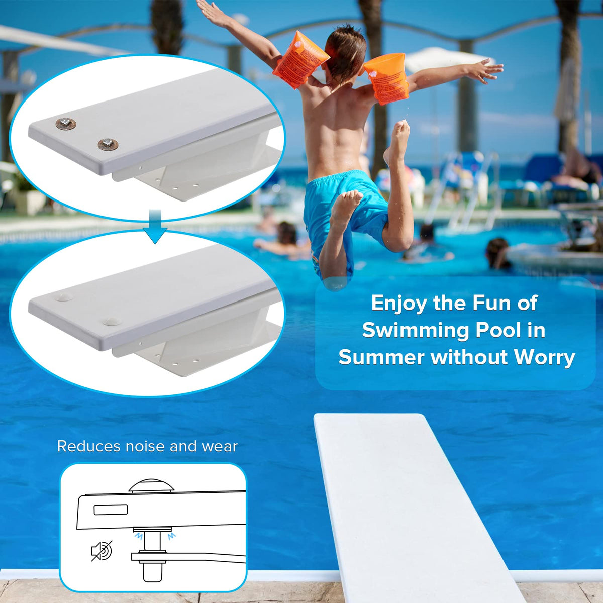 ArcViar diving board bolt kit stainless steel lock washers prevent loosening