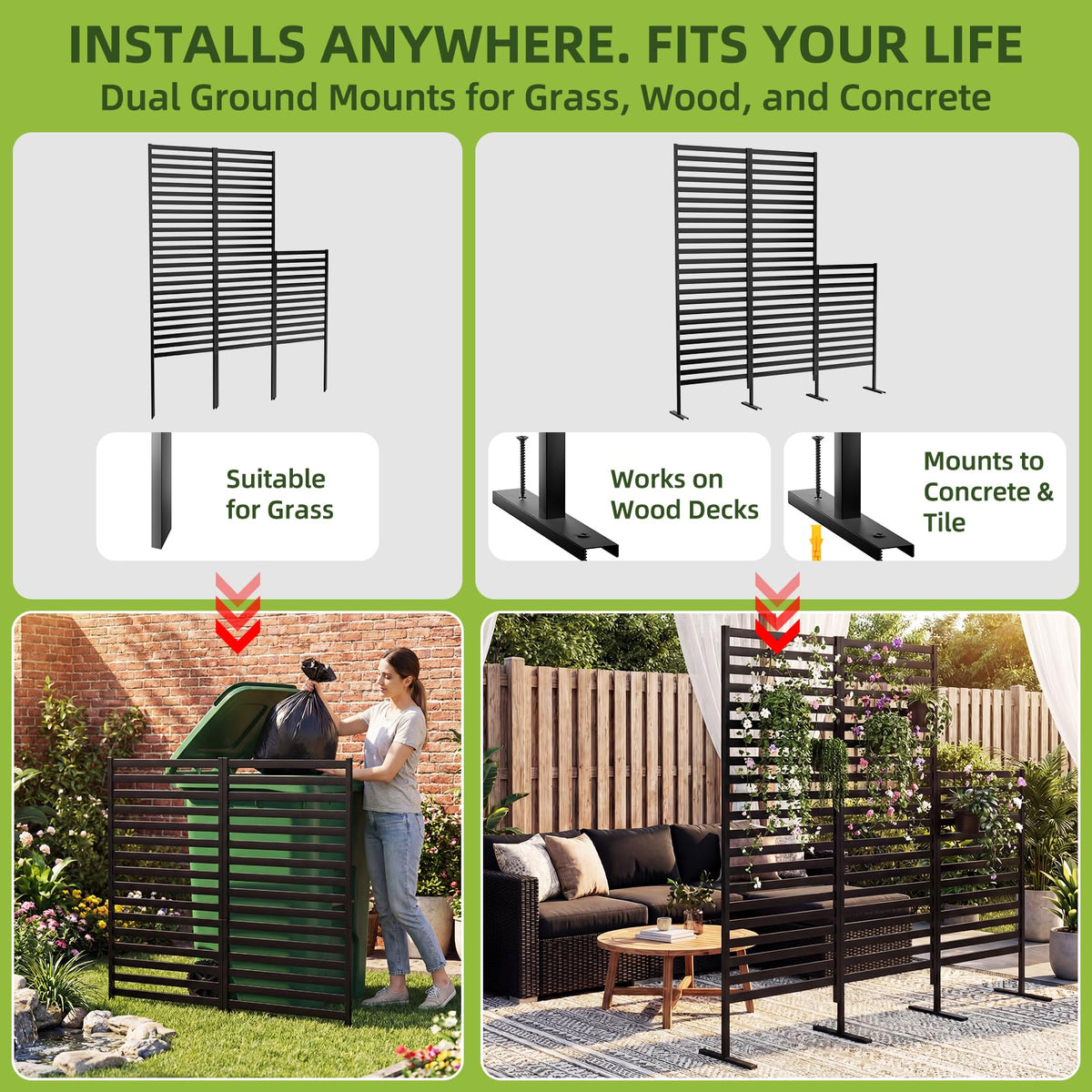 ArdeFentium 0.94-inch slat spacing balances privacy with airflow around outdoors.