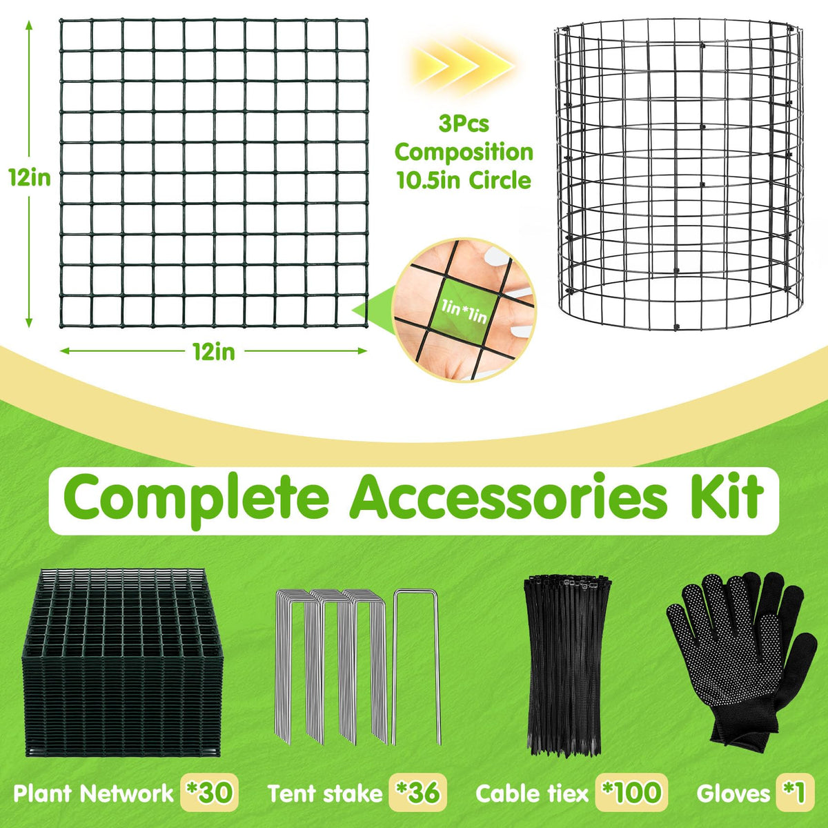 ArdeFentium 12x12 inch metal wire cage delivers sturdy garden protection.