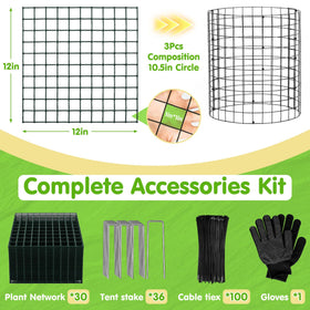 ArdeFentium 12x12 inch metal wire cage delivers sturdy garden protection.