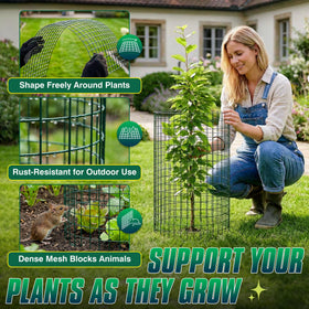 ArdeFentium 17in tall round plant cage adds height for taller plants.